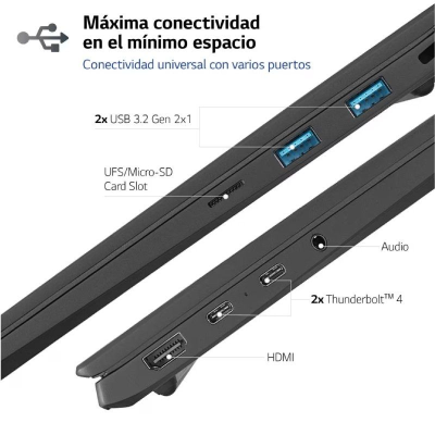 Portátil LG Gram 17Z90R-E.AD78B Intel Core i7-1360P/ 32GB/ 1TB