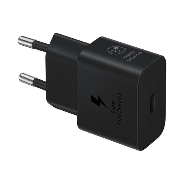 Cargador de Pared Samsung EP-T2510XBEGEU/ 1xUSB Tipo-C + Cable USB Tipo-C/ 25W