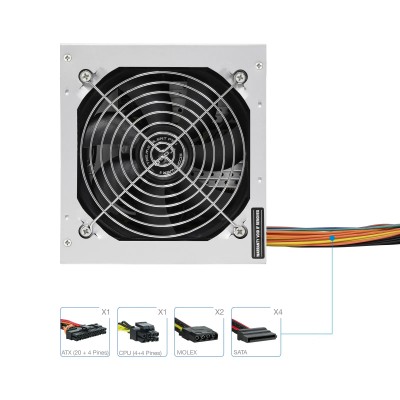 Fuente de Alimentación TooQ TQEP-500S-INT/ 500W/ Ventilador 12cm