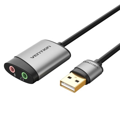 Tarjeta de Sonido Vention CDKHB/ USB Macho - 2xJack 3.5 Hembra