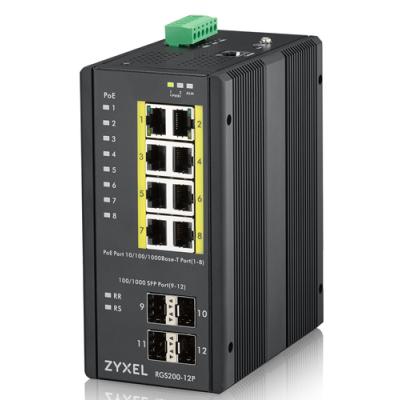 Zyxel rgs200-12p switch poe gest din 240w ip30