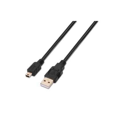 Cable USB 2.0 Aisens A101-0025/ USB Macho - USB Mini/ Hasta