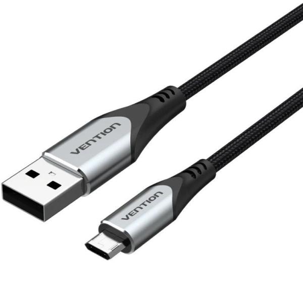 Cable USB 2.0 Vention COCHF/ microUSB Macho - USB Macho/ 480Mbps/ 1m/ Gris