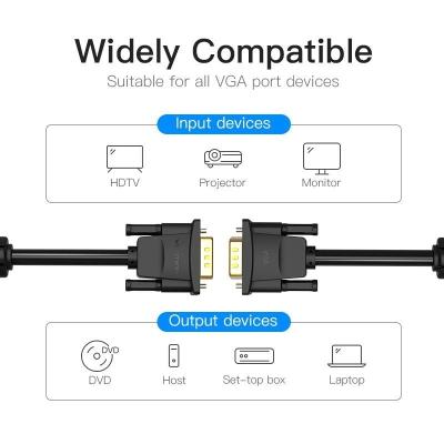 Cable VGA Vention DADBH/ VGA Macho - VGA Macho/ 2m/ Negro