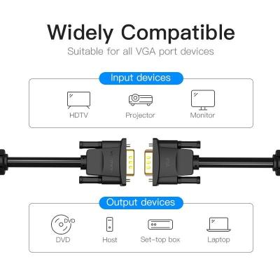 Cable VGA Vention DADBL/ VGA Macho - VGA Macho/ 10m/ Negro