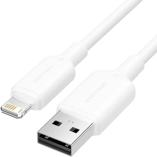 Cable USB 2.0 Lightning Vention LAMWF/ USB Macho - Lightning Macho/ 480Mbps/ 1m/ Blanco