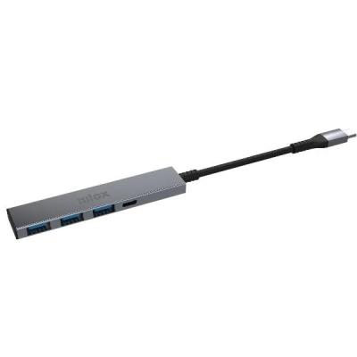 Nilox hub usb c, 3xusb-a y 1xusb-c, gris