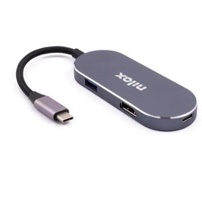 Nilox mini dockstion usb-c hdmi, 5 en 1, plata