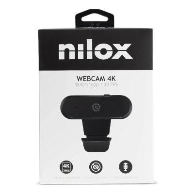 Nilox webcam 4k, enfoque auto negro