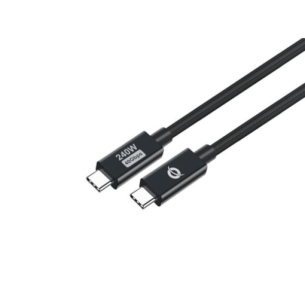 Cable Usb-c Macho A Usb-c Macho 1.2m Conceptronic Usb 4.0 Gen 3 240w 48v 5a 40gbps E-mark