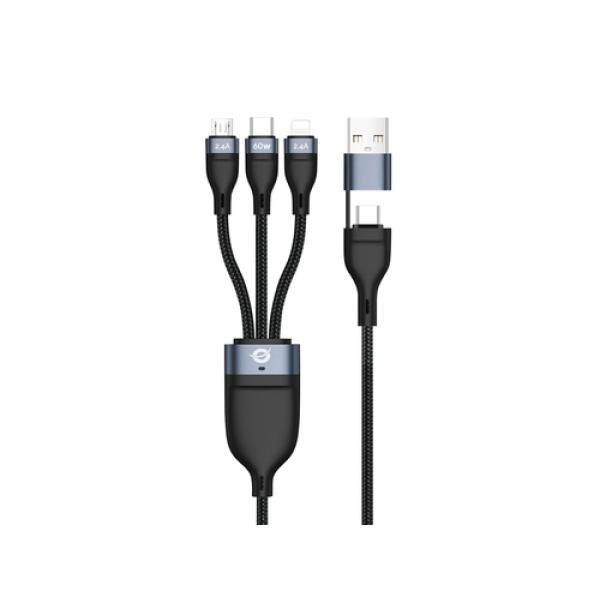 Cable Usb 3in1 2m Conceptronic Pd 3.0 60w 20v 3a  480mbps E-mark