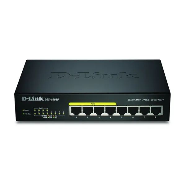 Switch D-Link DGS-1008P 8 Puertos/ RJ-45 Gigabit 10/100/1000/ PoE