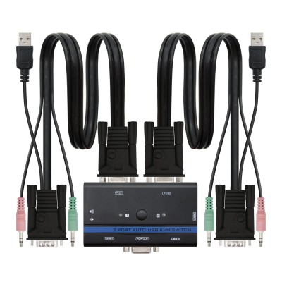 KVM Switch Nanocable 10.12.0001/ PC - CPU: 2 VGA + 2 USB + 4