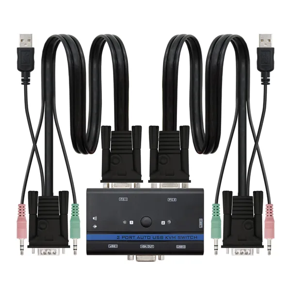 KVM Switch Nanocable 10.12.0001/ PC - CPU: 2 VGA + 2 USB + 4 JACK 3.5 / CONSOLA: 2 USB + VGA + 2 JACK 2.5/ 1.4m