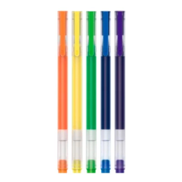 Bolígrafos de Tinta de Gel Xiaomi Mi High-Capacity Gel Pen/ 5 unidades/ Colores Variados