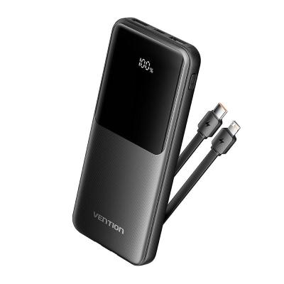 Powerbank 10000mAh Vention FHOB0/ 22.5W/ Negra/ Incluye Cable