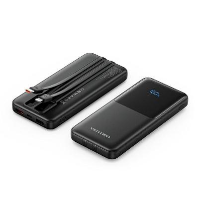 Powerbank 10000mAh Vention FHOB0/ 22.5W/ Negra/ Incluye Cable