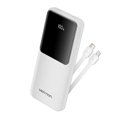 Powerbank 10000mAh Vention FHOW0/ 22.5W/ Blanca/ Incluye Cable