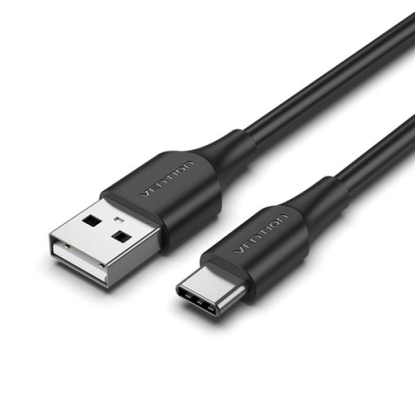 Cable USB 2.0 Tipo-C Vention CTHBH/ USB Tipo-C Macho - USB Macho/ Hasta 60W/ 480Mbps/ 2m/ Negro