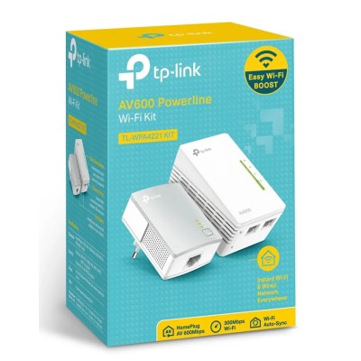 Adaptador Powerline TP-Link WPA4221KIT 600Mbps/ Alcance 300m/