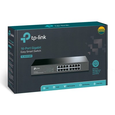 Switch TP-Link TL-SG1016DE/ 16 Puertos/ RJ45 10/100/1000