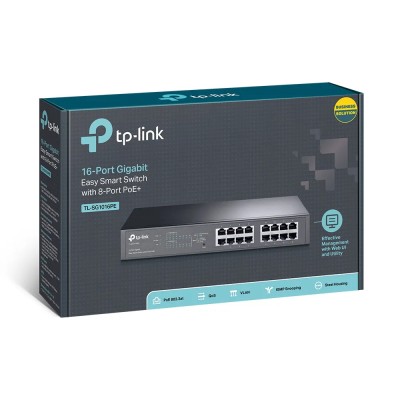 Switch TP-Link TL-SG1016PE/ 16 Puertos/ RJ45 10/100/1000/ PoE+