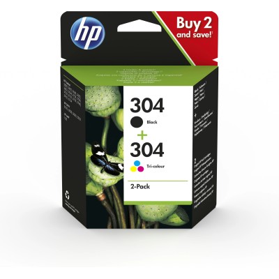 HP 304 Multipack Negro Tricolor 3JB05AE - Cartuchos de Tinta