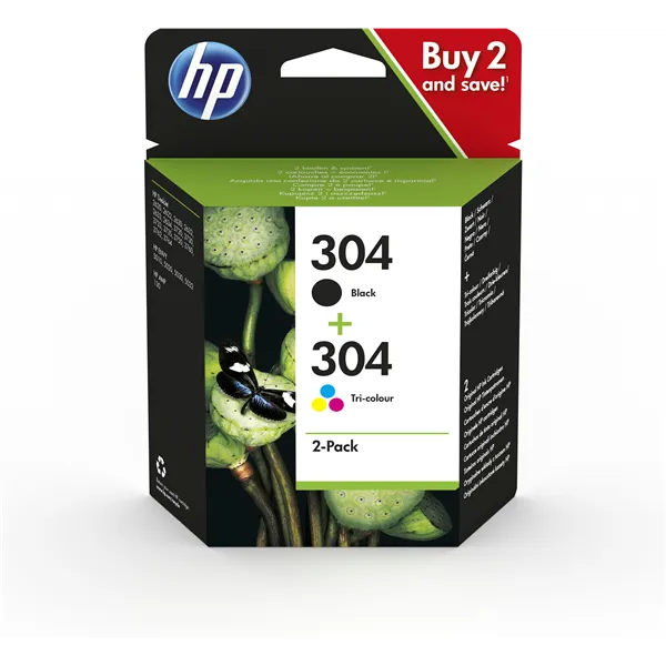 HP 304 Multipack Negro Tricolor 3JB05AE - Cartuchos de Tinta Originales