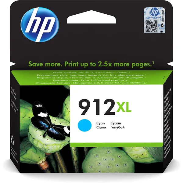 HP 912XL Alta Capacidad Cian 3YL81AE - Cartucho de Tinta Original