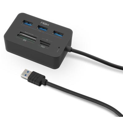 Hub USB 3.0 Nox Reader One/ 3xUSB/ 1x Lector de Tarjetas