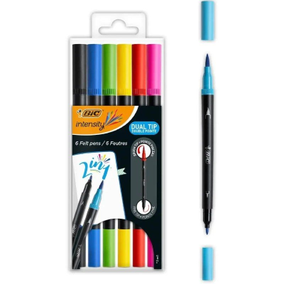 Rotuladores Punta Fina Bic Intensity Dual Tip 989694/ Colores