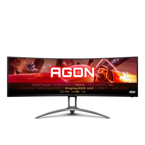 Monitor Gaming Ultrapanorámico Curvo AOC Agon AG493UCX2 48.8'/ Dual QHD/ 1ms/ 165Hz/ VA/ Multimedia/ Negro