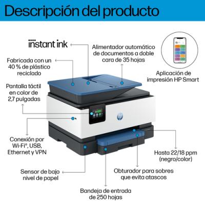 Multifunción HP Officejet Pro 9125e WiFi/ Fax/ Dúplex/ ADF/