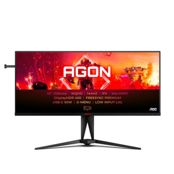 Monitor Gaming Ultrapanorámico AOC AG405UXC 40'/ WQHD/ 1ms/ 144Hz/ IPS/ Multimedia/ Negro