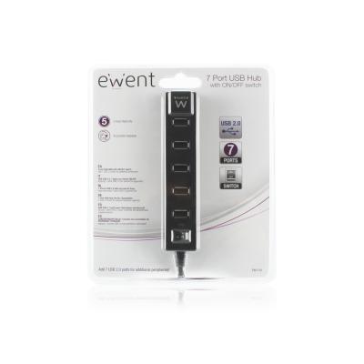 Ewent hub 7 ptos on/off usb 2.0