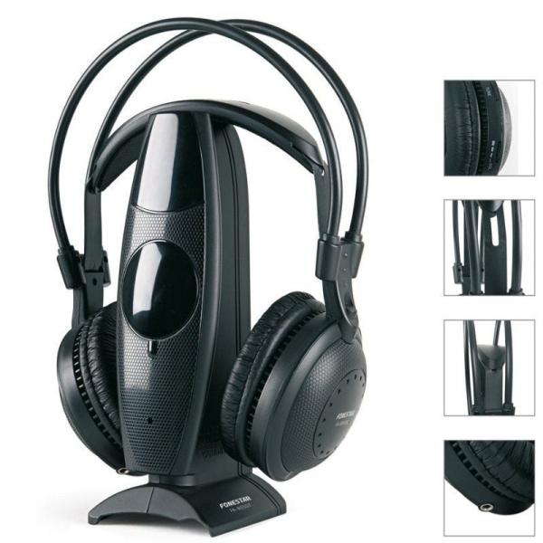 Auriculares Inalámbricos Fonestar FA-8060 + Estación base FA-8055T / Radiofrecuencia/ Jack 3.5/ Negros