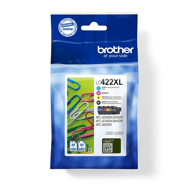 Cartucho de Tinta Original Brother LC-422XL Alta Capacidad Multipack/ Cian/ Magenta/ Amarillo/ Negro