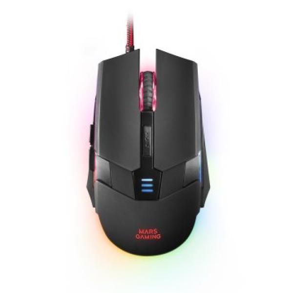 Mouse Mars Gaming Rgb Mm116 3200dpi 6 Botones Gaming Cable 2 Metros Led 7 Colores Bonton On The Fly Trenzado Usb Gold