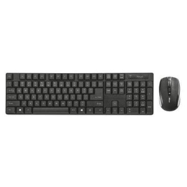 Pack Teclado Y Mouse Wireless Trust Ximo Nano Receptor Usb Mouse 3xbotones Negro Y Plata 21135