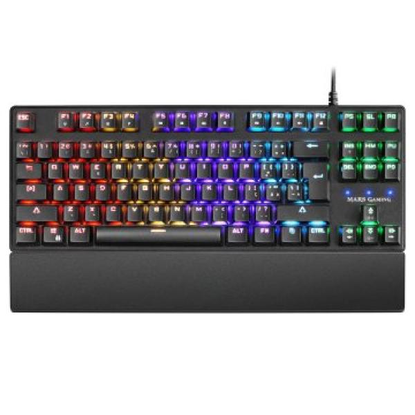 Teclado Mecanico Compacto Tkl Mars Gaming Mkxtkl Portugues Switch Rojo Outemu Sq Iluminacion Rgb Reposamuñecas Extraible