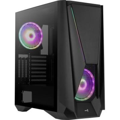 Caja E-atx Torre Gaming Aerocool Visor Black Frontal Con Lineas