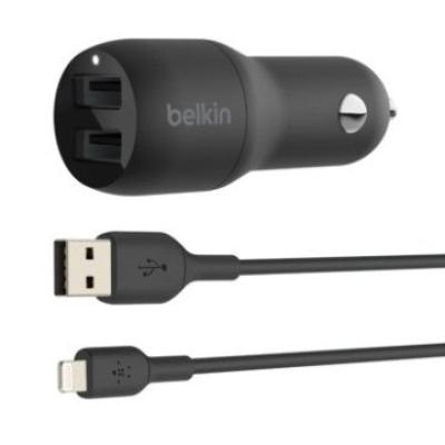 Cargador De Coche Belkin Ccb001btbk Doble Usb-a 24w (12w X2)