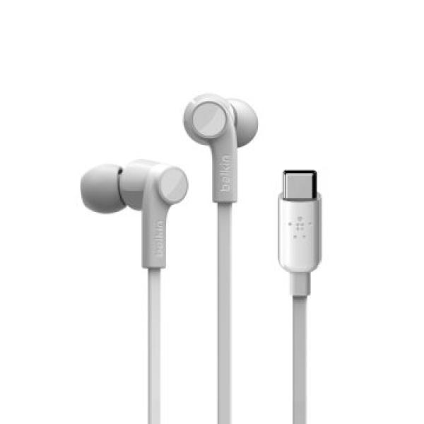 Auricular Usb-c Belkin G3h0002btwht Con Conector Usb-c Microfono Integrado Color Blanco