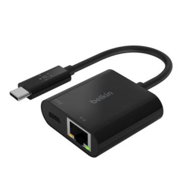 Adaptador Belkin Inc001btbk Usb-c A Ethernet + Carga 60w Color Negro