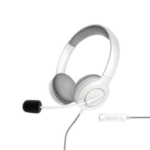 Headset Energy Sistem Office 3 White Diadema Ajustable Microfono Retractil Conexion Jack 3.5mm Y Usb