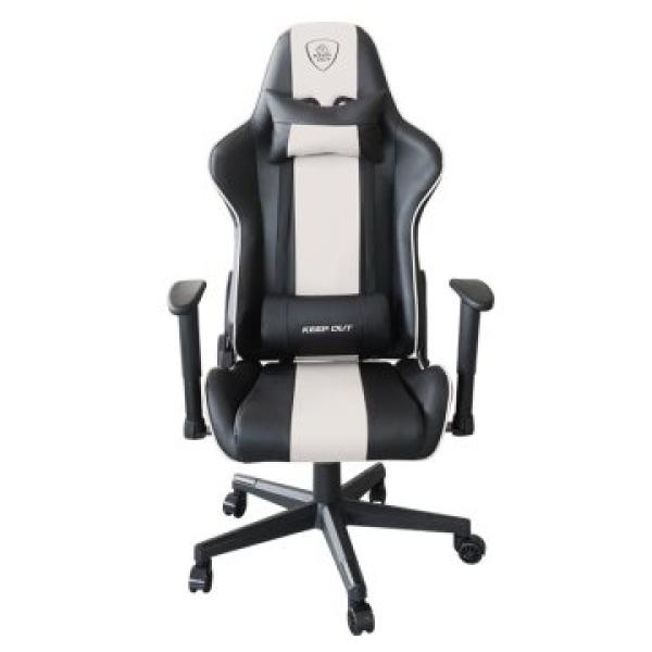 Silla Gamer Pro Keep Out Xspro-racing Black Detalle Blanco T Reposabrazos 2d Cojin Lumbar Y Cervical