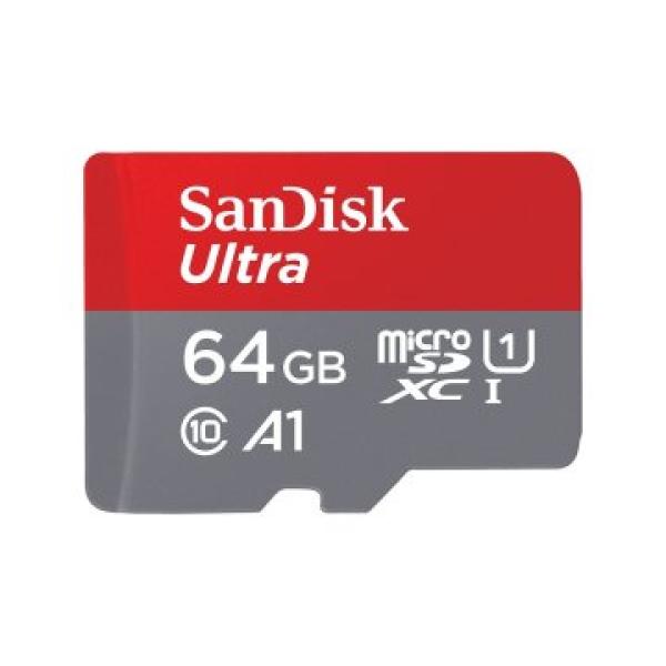 Memoria Sd Micro 64gb Sandisk Ultra Microsdxc + Sd Adapter 120mb/s A1 Class 10 Uhs-i Sdsqua4-064g-gn6ma