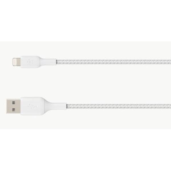 Cable Belkin Caa002bt1mwh Lightning Usb-a Trenzado Boost Charge 1m Blanco