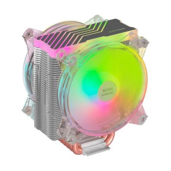 Ventilador Con Disipador Para Cpu Mars Gaming Mcpu66 Iluminacion Triple Argb 6 Heatpipes Disipador D