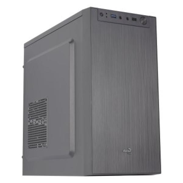 Caja Microatx Aerocool Cs-108 Black Frontal Con Diseño De Aluminio Pulido Sin Fuente De Alimentacion